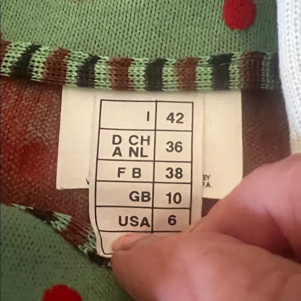 Missoni Green and Red Polka Dot A-Line Skirt - Picture 6 of 6